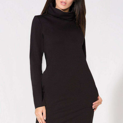 Chic Chimney Knit Dress with Pockets - Model 61725 Tessita Enhanced
