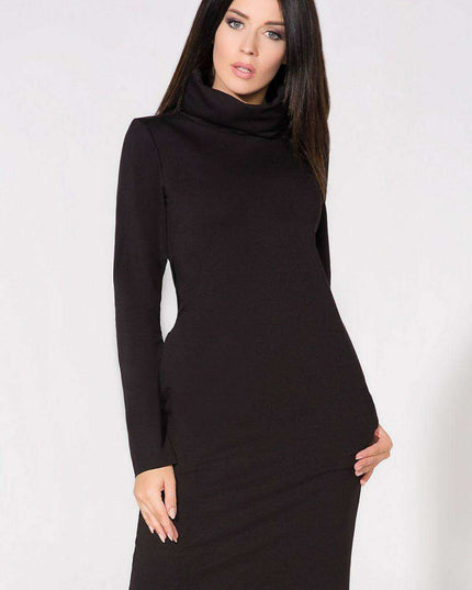 Chic Chimney Knit Dress with Pockets - Model 61725 Tessita Enhanced