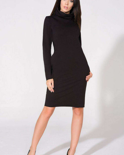 Chic Chimney Knit Dress with Pockets - Model 61725 Tessita Enhanced
