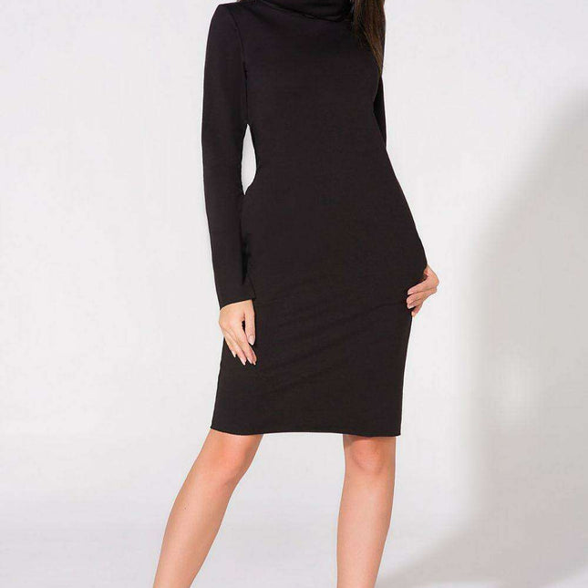Chic Chimney Knit Dress with Pockets - Model 61725 Tessita Enhanced