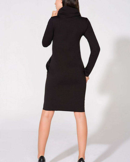Chic Chimney Knit Dress with Pockets - Model 61725 Tessita Enhanced