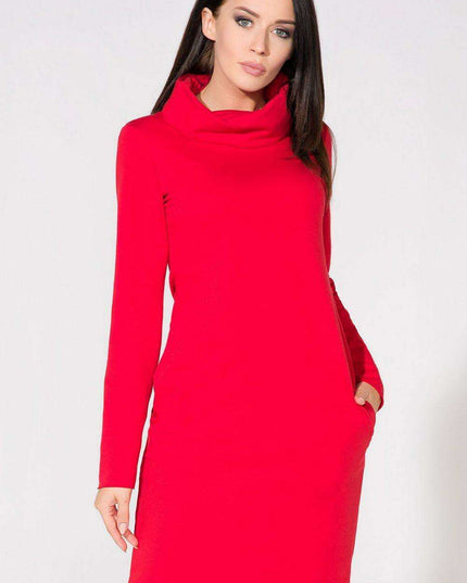 Stylish Knitted Daydress with Unique Chimney Pockets - Tessita Collection 61729