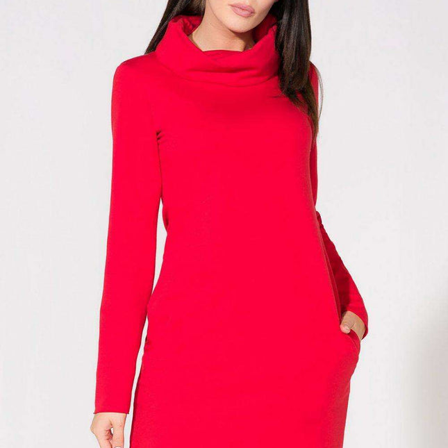 Stylish Knitted Daydress with Unique Chimney Pockets - Tessita Collection 61729