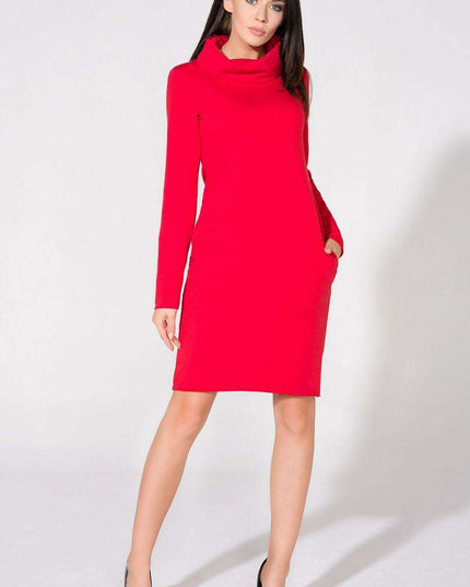 Stylish Knitted Daydress with Unique Chimney Pockets - Tessita Collection 61729