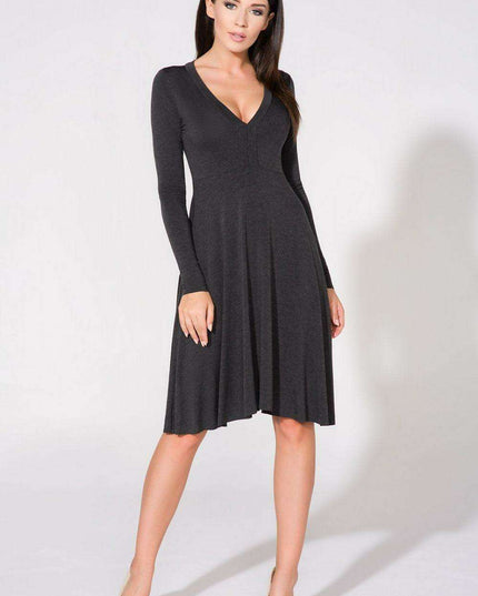 Elegant Deep V-Neck Knit Evening Dress - Tessita 61735 The Ultimate Choice