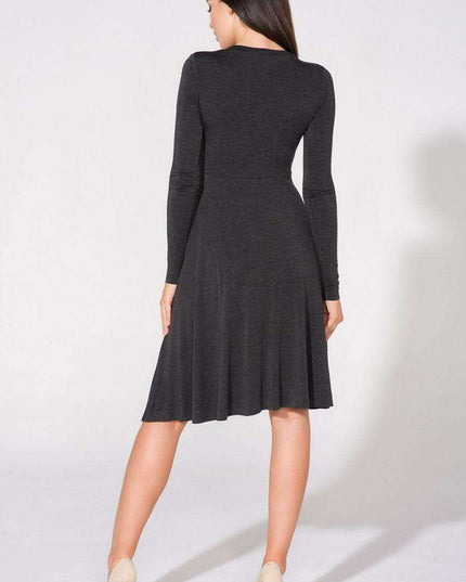 Elegant Deep V-Neck Knit Evening Dress - Tessita 61735 The Ultimate Choice