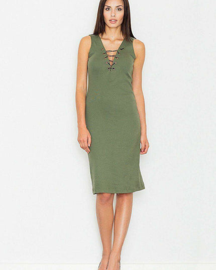 Chic Cotton Knit Evening Gown with Stylish Tied Neckline - Luxe Design 62652