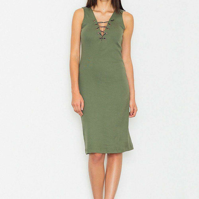 Chic Cotton Knit Evening Gown with Stylish Tied Neckline - Luxe Design 62652