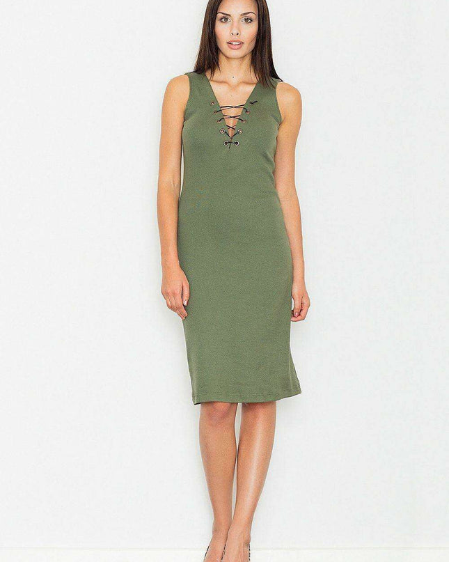 Chic Cotton Knit Evening Gown with Stylish Tied Neckline - Luxe Design 62652