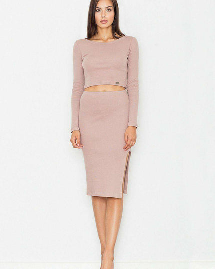 Chic Cotton Set with Stylish Pencil Skirt - Design 62659