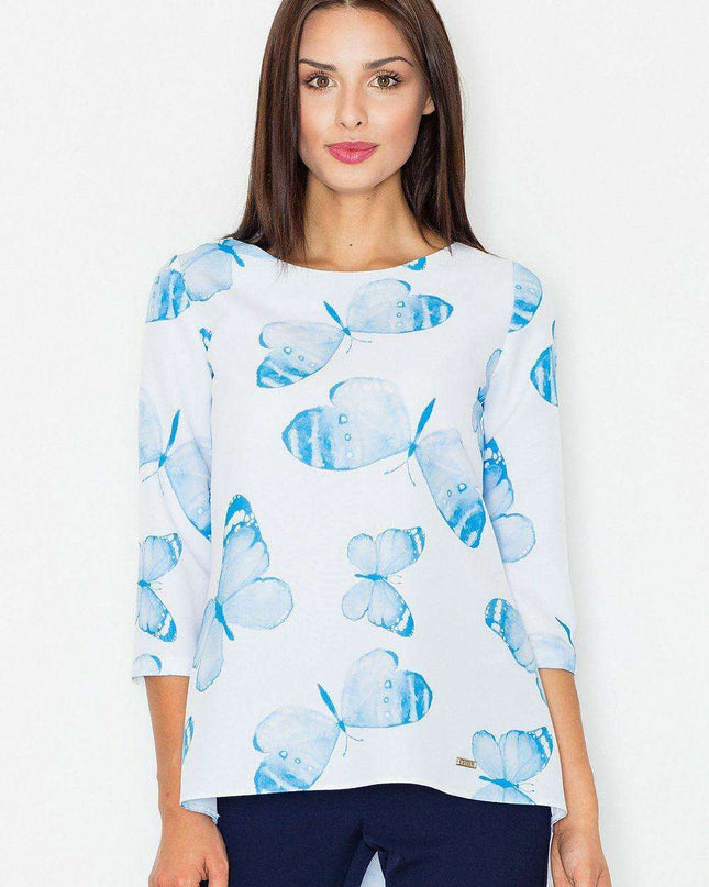 Elegant Elbow-Sleeve Knit Top with Unique Basque Detail