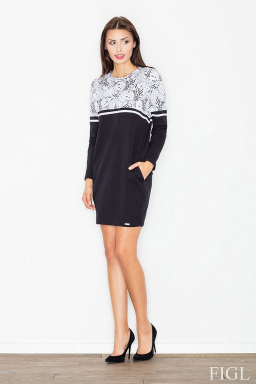 Chic Cotton Daydress with Patterned Knit Top