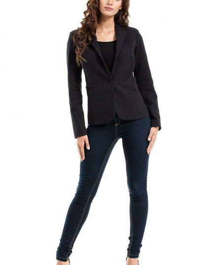 Chic Charcoal Grey Tailored Cotton Blazer with Trendy Rolled Sleeves
