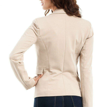 Stylish Cotton Blazer with Rolled Sleeves - Model 63107 Moe