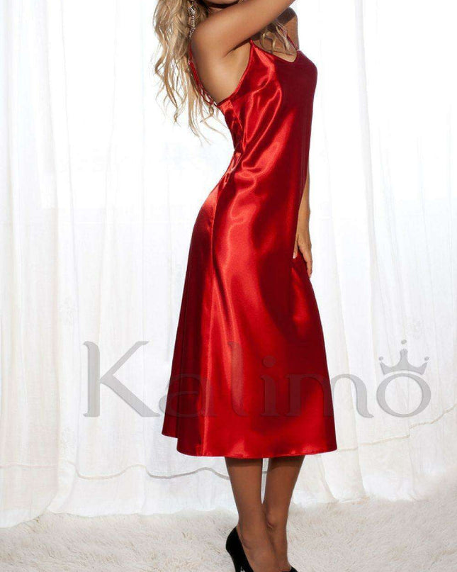 KALIMO Allure Satin Long Slip Dress from Argentina