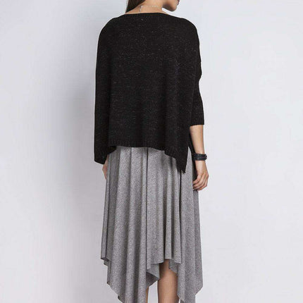 Luxurious Metallic Oversized Knit Sweater MKM