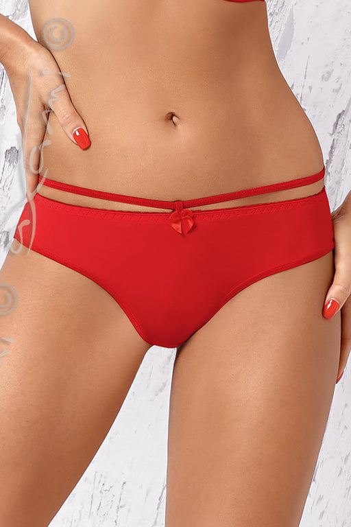 Red Silk Microfiber T-Back Thong - Sensual Lingerie by Axami