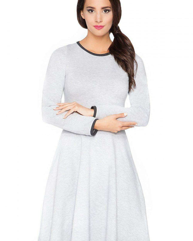 Edgy Chic Casual Knit Day Dress with Unique Raw Edges