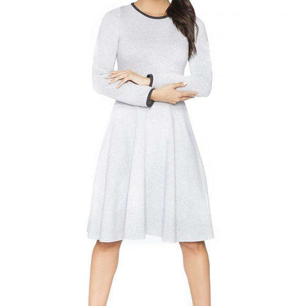 Edgy Chic Casual Knit Day Dress with Unique Raw Edges