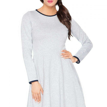 Edgy Chic Casual Knit Day Dress with Unique Raw Edges
