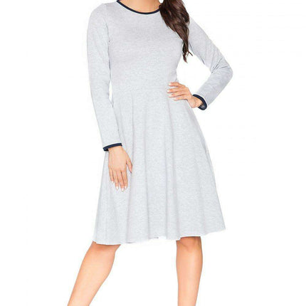 Edgy Chic Casual Knit Day Dress with Unique Raw Edges