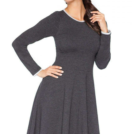 Edgy Chic Casual Knit Day Dress with Unique Raw Edges