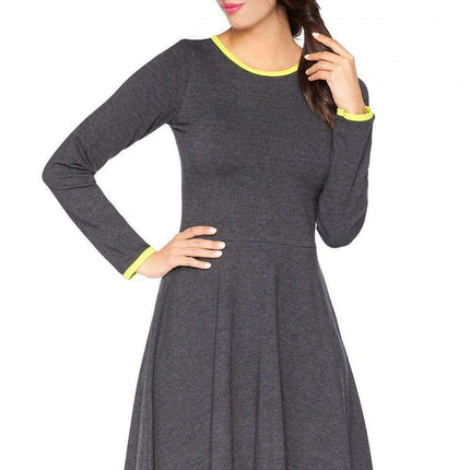 Edgy Chic Casual Knit Day Dress with Unique Raw Edges