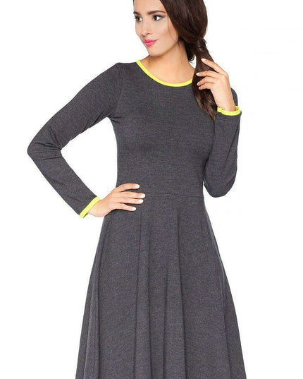 Edgy Chic Casual Knit Day Dress with Unique Raw Edges