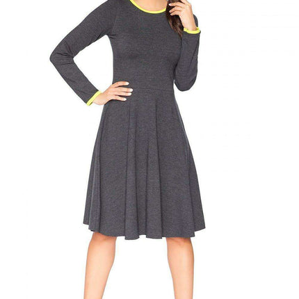 Edgy Chic Casual Knit Day Dress with Unique Raw Edges
