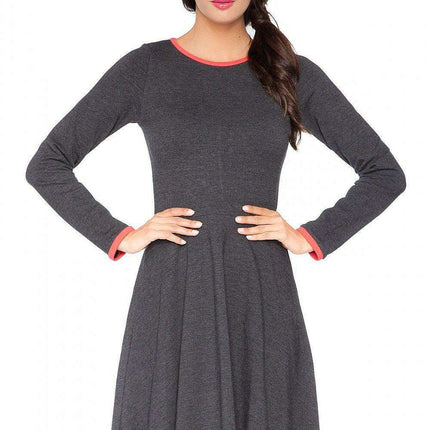 Edgy Chic Casual Knit Day Dress with Unique Raw Edges