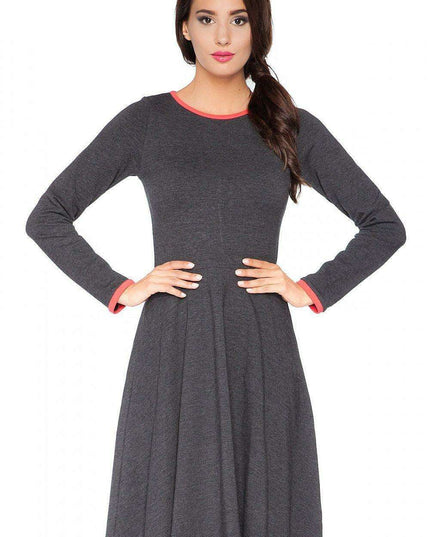 Edgy Chic Casual Knit Day Dress with Unique Raw Edges