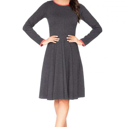 Edgy Chic Casual Knit Day Dress with Unique Raw Edges
