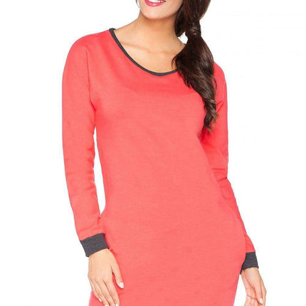 Chic Raw Edge Knit Day Dress