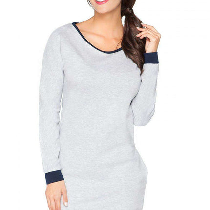 Chic Raw Edge Knit Day Dress
