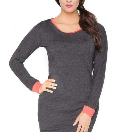 Chic Raw Edge Knit Day Dress