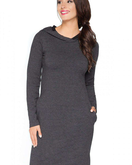 Cozy Hooded Sweatshirt Dress