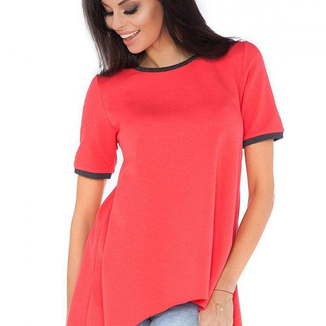 Chic Casual Short Sleeve Tunic Blouse