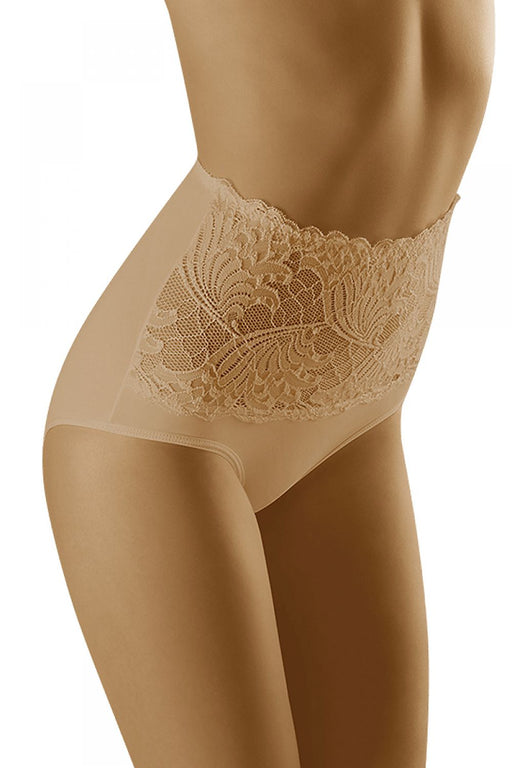 Lace-Embellished Tummy-Control High Waist Panties by Wolbar - Style 72034