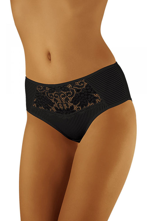 Elegant Lace Briefs with Chic Striped Detailing - Wolbar 72038 Collection
