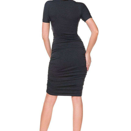 Sophisticated Draped Neck Evening Gown for Formal Events