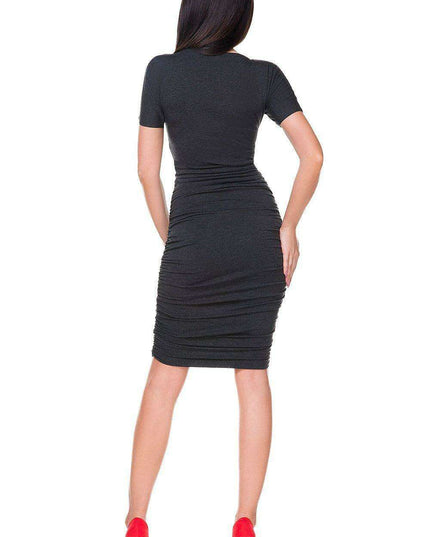 Sophisticated Draped Neck Evening Gown for Formal Events