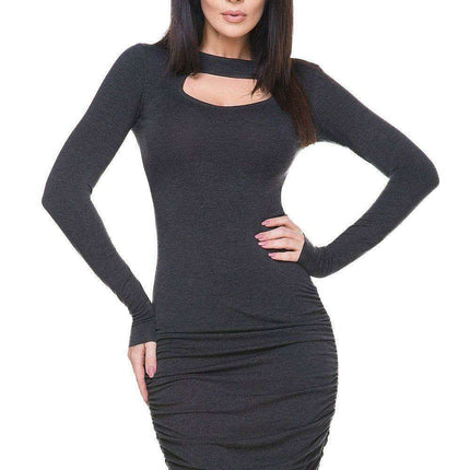 Sophisticated Plus Size Black Knit Evening Dress