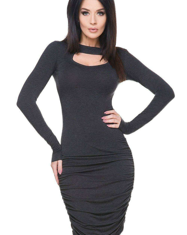 Sophisticated Plus Size Black Knit Evening Dress