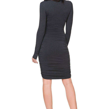 Sophisticated Plus Size Black Knit Evening Dress