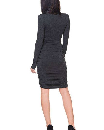 Sophisticated Plus Size Black Knit Evening Dress