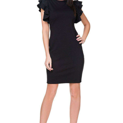 Elegant Ruffled Knit Evening Gown - Tessita Design 76282