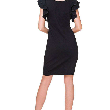 Elegant Ruffled Knit Evening Gown - Tessita Design 76282