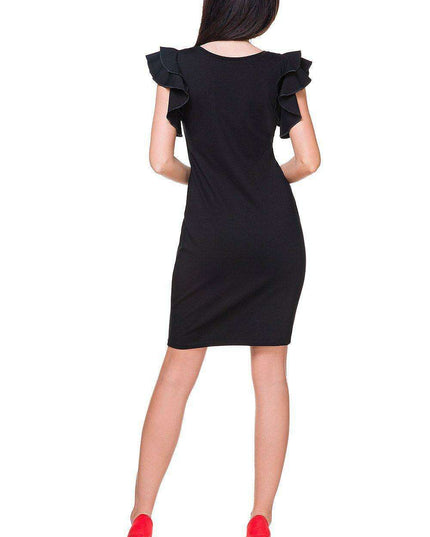 Elegant Ruffled Knit Evening Gown - Tessita Design 76282