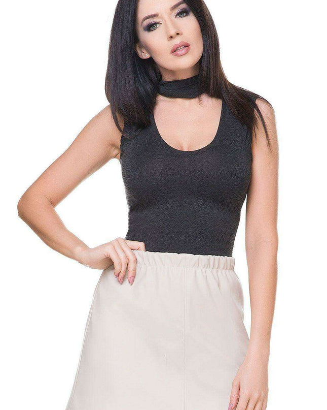 Chic Stand-Up Collar Knit Blouse - Luxe Tessita Collection