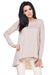 Radiant Gold Thread Knit Tunic with Draped Back
